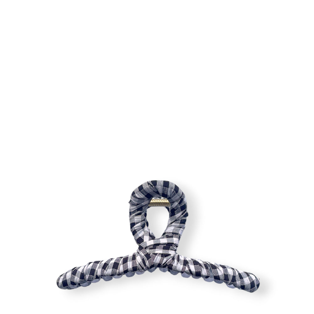 Large Claw Hair Clip Wrapped with Gingham Fabric