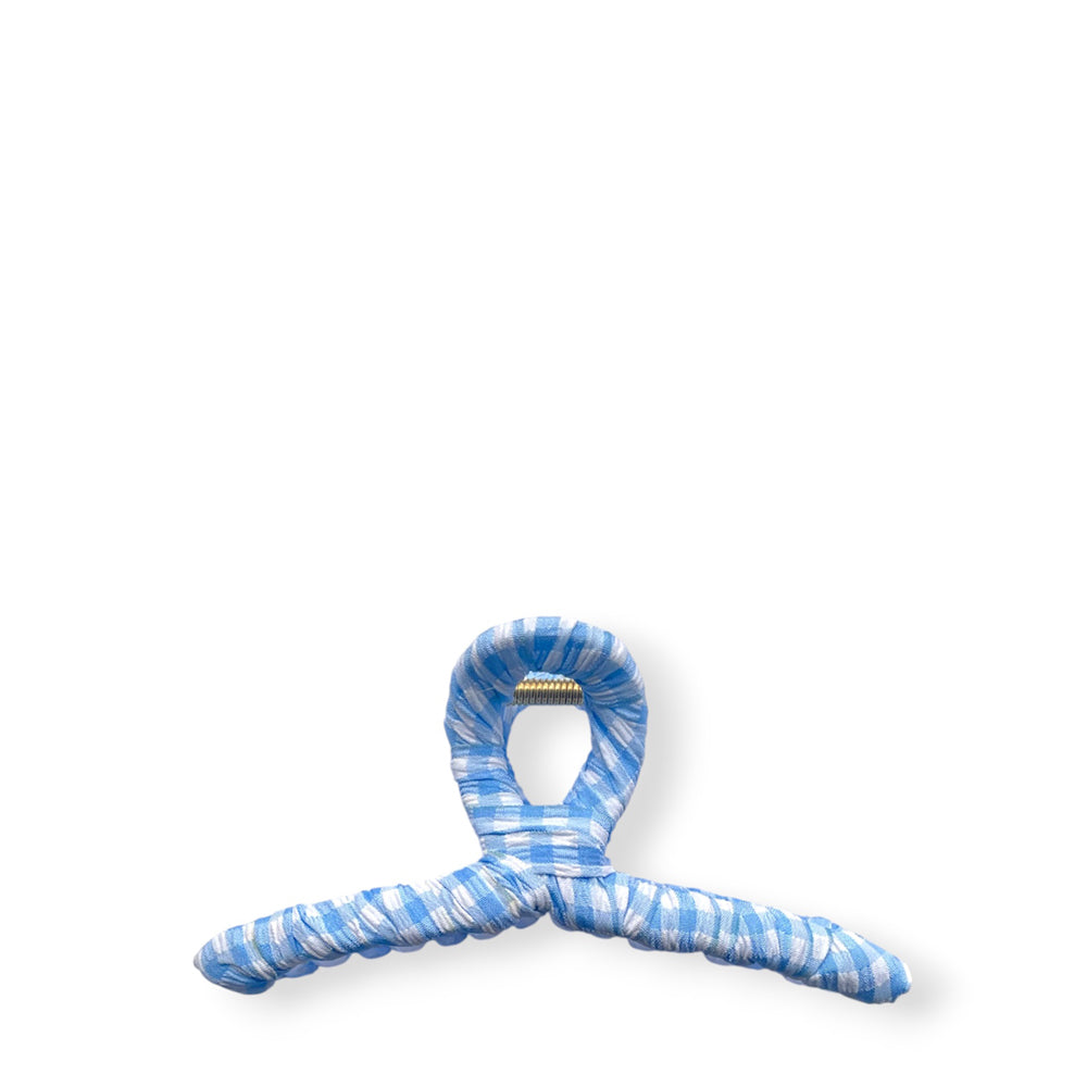 Large Claw Hair Clip Wrapped with Gingham Fabric